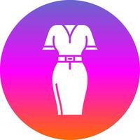 mini robe glyphe pente cercle icône vecteur