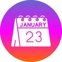 23ème de janvier glyphe pente cercle icône vecteur