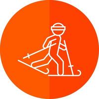 ski ligne rouge cercle icône vecteur