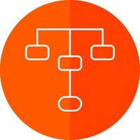 hiérarchique structure ligne rouge cercle icône vecteur