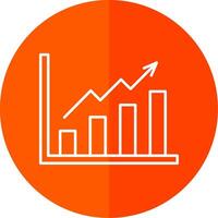 croissance graphique ligne rouge cercle icône vecteur