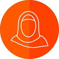 hijab ligne rouge cercle icône vecteur