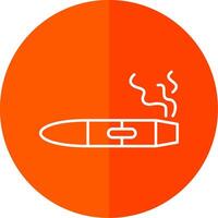 cigare ligne rouge cercle icône vecteur