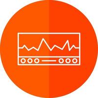 ekg ligne rouge cercle icône vecteur