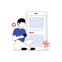 en ligne achats concept illustrations. des illustrations de gens dans Activités de en ligne achats vecteur