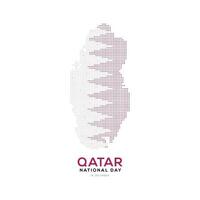 Qatar nationale journée fête bannière avec point de repère et drapeau vecteur