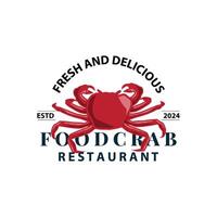 Facile Crabe logo conception vecteur rétro ancien Fruit de mer restaurant mer Crabe agriculture modèle