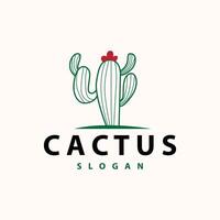 cactus logo vecteur désert vert plante conception élégant style symbole icône illustration