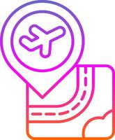 icône de deux couleurs de ligne d'aéroport vecteur