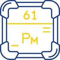 prométhium ligne deux Couleur icône vecteur