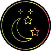 lune et étoile ligne pente dû Couleur icône vecteur