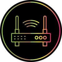Wifi routeur ligne pente dû Couleur icône vecteur