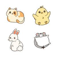 content animaux mignonne illustration collection vecteur