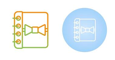carnet avec ruban vecteur icône