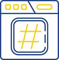 icône de deux couleurs de la ligne de hashtag vecteur