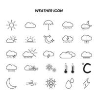 vecteur de jeu d'icônes météo pour le web, la présentation, le logo, l'icône, etc.