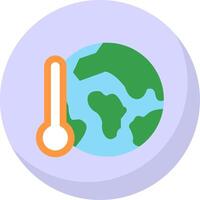 global chauffage plat bulle icône vecteur