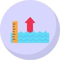 mer niveau monter plat bulle icône vecteur