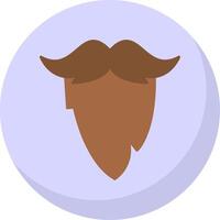 moustache plat bulle icône vecteur