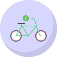 électrique vélo plat bulle icône vecteur