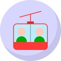 ski ascenseur plat bulle icône vecteur