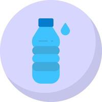 l'eau bouteille plat bulle icône vecteur