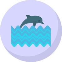 dauphin plat bulle icône vecteur