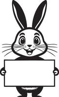 ai généré Pâques lapin avec une signe illustration vecteur