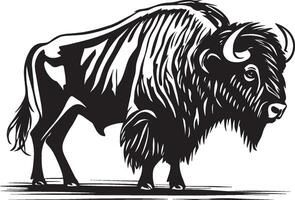 ai généré bison silhouette illustration vecteur