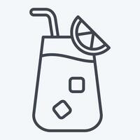 icône bleu lagune. en relation à cocktails, boisson symbole. ligne style. Facile conception modifiable. Facile illustration vecteur
