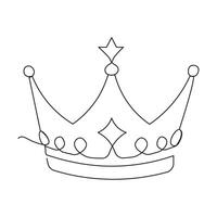 continu Célibataire ligne dessin de Royal couronne Facile Roi couronne contour vecteur art illustration conception.