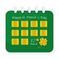 lettrage de la saint patrick dans le rappel du calendrier vecteur