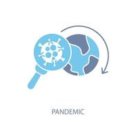 pandémie concept ligne icône. Facile élément illustration. pandémie concept contour symbole conception. vecteur
