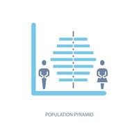 population pyramide concept ligne icône. Facile élément illustration. population pyramide concept contour symbole conception. vecteur