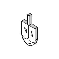 Hanoukka dreidel juif isométrique icône vecteur illustration