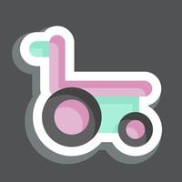 autocollant fauteuil roulant. en relation à médical symbole. Facile conception modifiable. Facile illustration vecteur