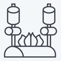 icône feu. en relation à pique-nique symbole. ligne style. Facile conception modifiable. Facile illustration vecteur