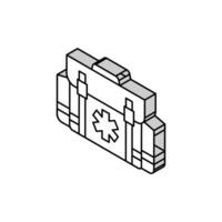 médical sac ambulance isométrique icône vecteur illustration