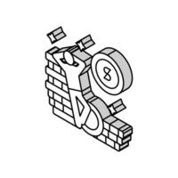 financier indépendance isométrique icône vecteur illustration