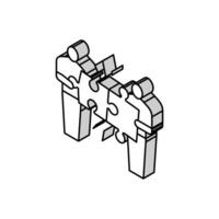 scie sauteuse puzzle Humain isométrique icône vecteur illustration