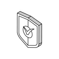 bouclier vérifier marque isométrique icône vecteur illustration