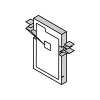 puce rfid structure isométrique icône vecteur illustration