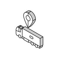 un camion carte emplacement isométrique icône vecteur illustration