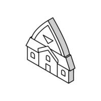 serre bâtiment isométrique icône vecteur illustration