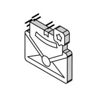 un événement déclenché email isométrique icône vecteur illustration