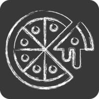 icône Pizza. en relation à vite nourriture symbole. craie style. Facile conception modifiable. Facile illustration vecteur