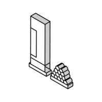 fusil à pompe cartouche isométrique icône vecteur illustration