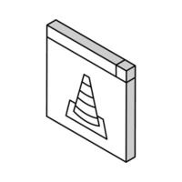 non travaillé en ligne vidéo isométrique icône vecteur illustration