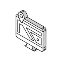 ordinateur moniteur carte emplacement isométrique icône vecteur illustration