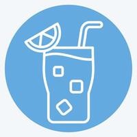 icône cocktail 3. en relation à cocktails, boisson symbole. bleu yeux style. Facile conception modifiable. Facile illustration vecteur